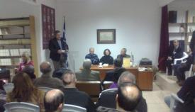 16.01.2016: Ο Γιάννης Κουριαννίδης προλογίζει την κοπή της παραδοσιακής βασιλόπιτας.