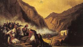 Μάχη στα στενά των Δερβενακίων (πίνακας του Θεόδωρου Βρυζάκη).