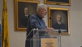 10.04.2016: Την εκδήλωση χαιρέτισε ο σεβασμιώτατος Μητροπολίτης Περιστερίου Χρυσόστομος, υιός δολοφονηθέντος ιερέως μαχητή του ΕΔΕΣ.