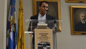 10.04.2016: Ο ιστορικός συγγραφέας Ιωάννης Αθανασόπουλος στο βήμα της εκδήλωσης.