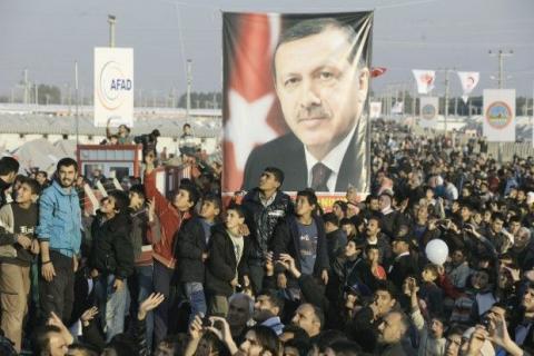 Ομιλία του Ταγίπ Ερντογάν σε καταυλισμό Σύρων προσφύγων.