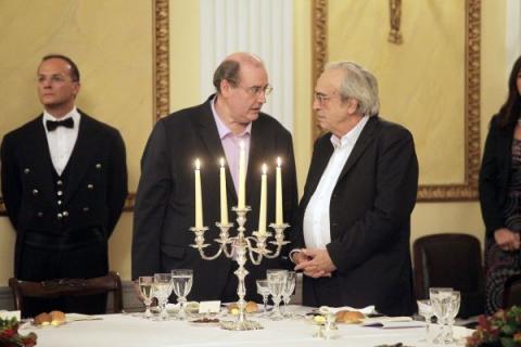 Νίκος Φίλης και Αριστείδης Μπαλτάς.