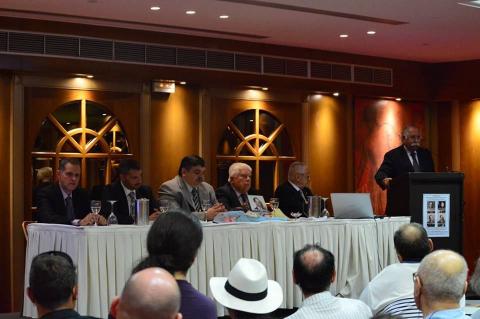 28.06.2017: Το πάνελ των ομιλητών: Χρήστος Χαρίτος, Μάνος Χατζηδάκης, Ιωάννης Γιαννάκενας, Αριστείδης Δημόπουλος και Χρήστος Μπολώσης. Στο βήμα ο Γιάννης Χαρίτος.