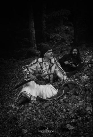 Ο Δημήτρης Παπαδόπουλος και ο Μανώλης Σαββίδης στα γυρίσματα της «Εξόδου 1826».