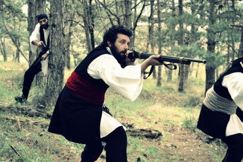 Από τα γυρίσματα της ταινίας «Έξοδος 1826».