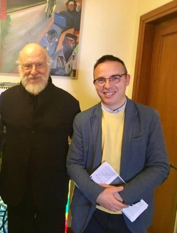 Ο Στάθης Κεφαλούρος με τον Διονύση Σαββόπουλο.