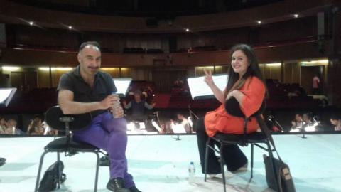 Η σοπράνο Μαρία Μητσοπούλου και ο τενόρος Γιάννης Χριστόπουλος στις πρόβες της «Ρέας».